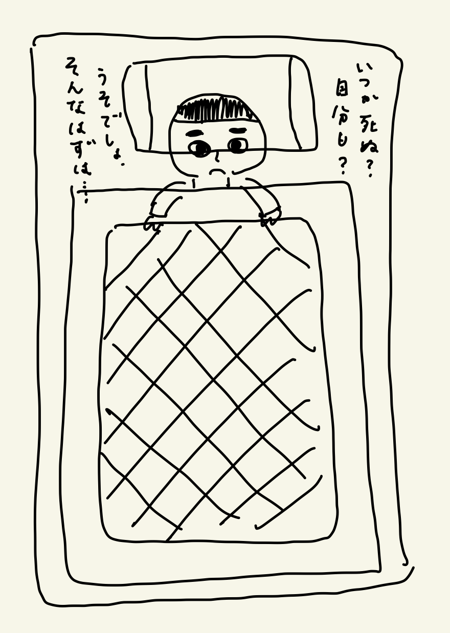 死について考える夜のブログの絵